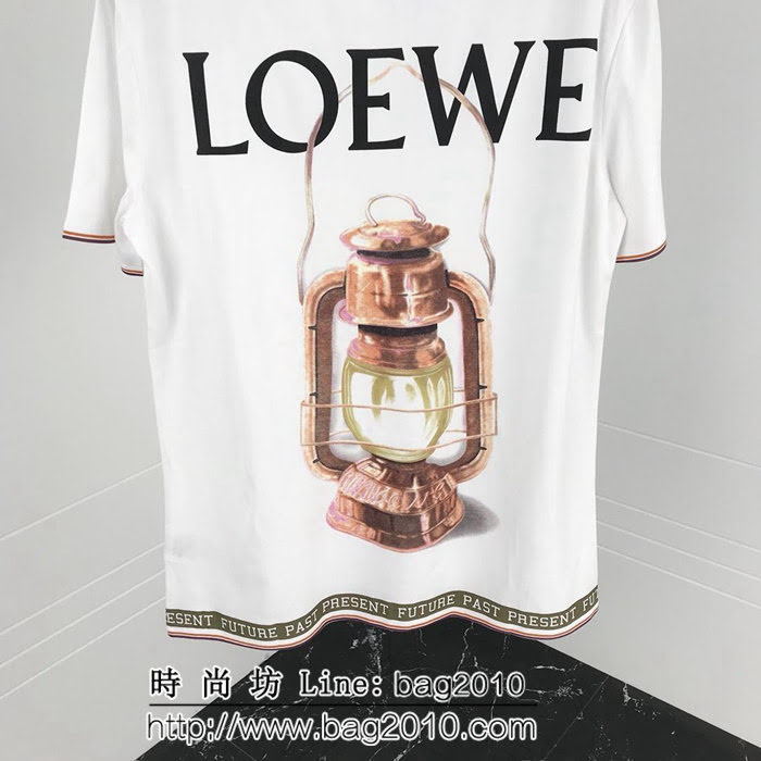 LOEWE羅意威 18秋冬新款短袖 黑色油燈logo 數碼直噴工藝 定制面料 高版本情侶款 ydi2045